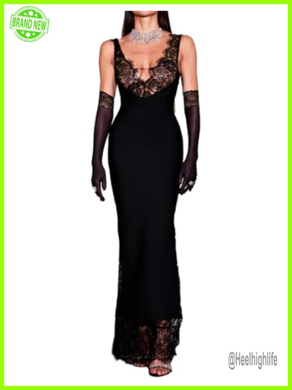 Maxi Lace Bandage Bodycon Dress Sexy Evening Party Cocktail